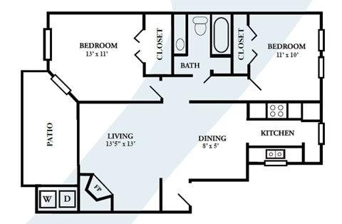 a floor plan of a house with a living room and a dining room